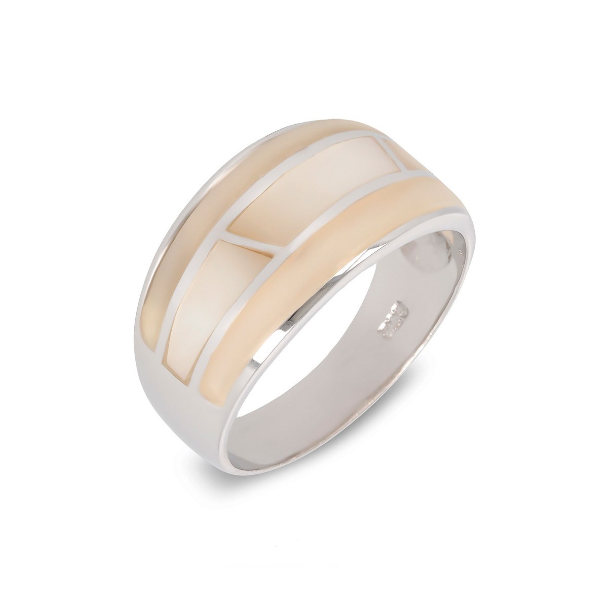 Bague Aden en Nacre Blanche et Argent 925 : Le Cadeau Parfait pour la Fête des Mères et Autres Occasions | Aden