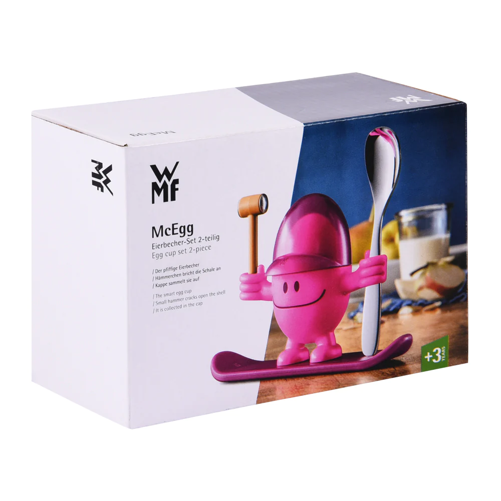 Coquetier Mc Egg avec cuillère bleu WMF