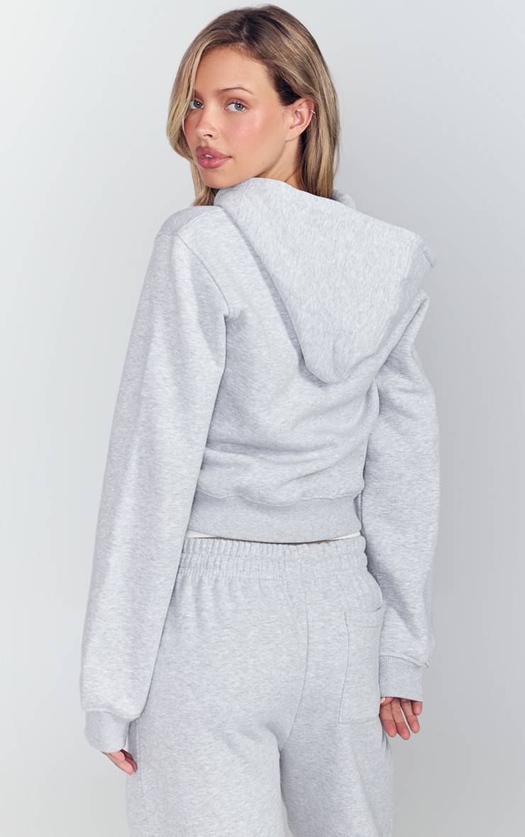 Gris Cendré Sweat À Casynthétiqueche Court Zippé