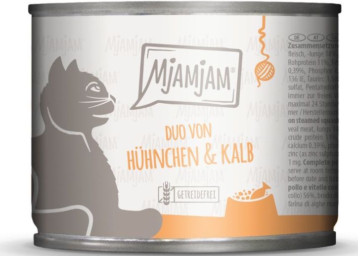 MjAMjAM - Duo - Nat Kattenvoer - 6x 200g - Kip & Kalf