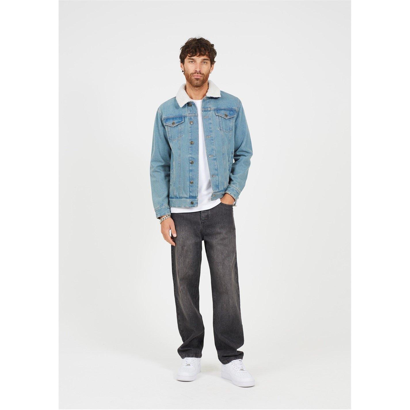 Brave Soul Denim Jacket With Detchable Borg Collar