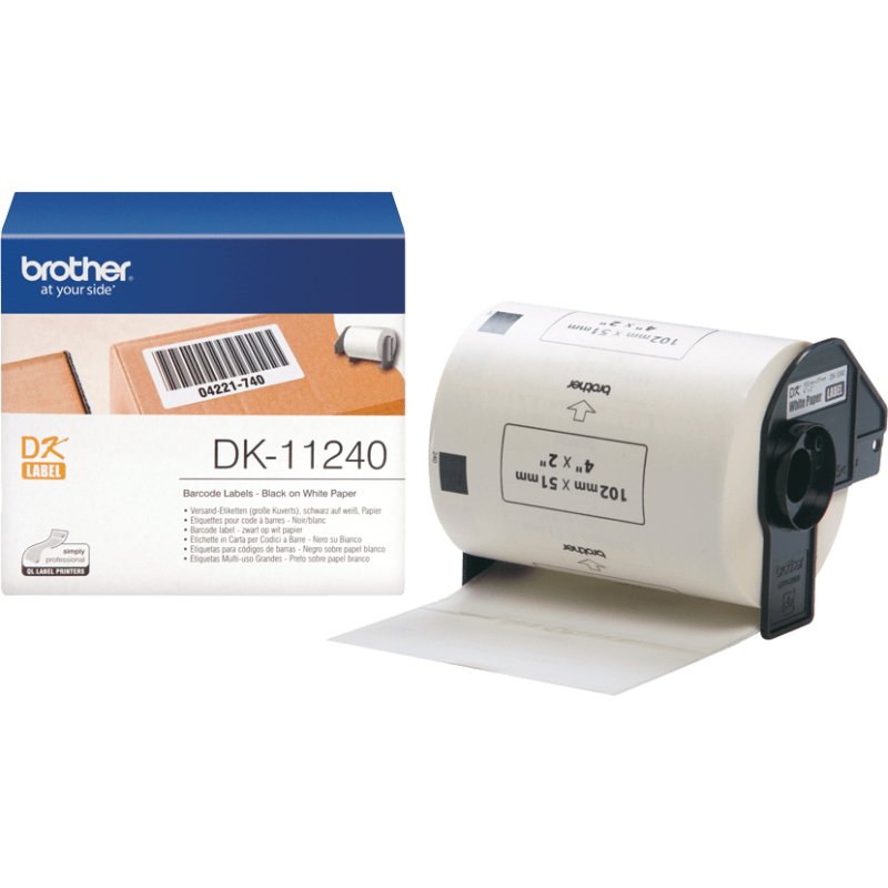 Brother DK-11240 - Rouleau d'étiquettes original – Noir sur blanc, 102 x 51 mm
