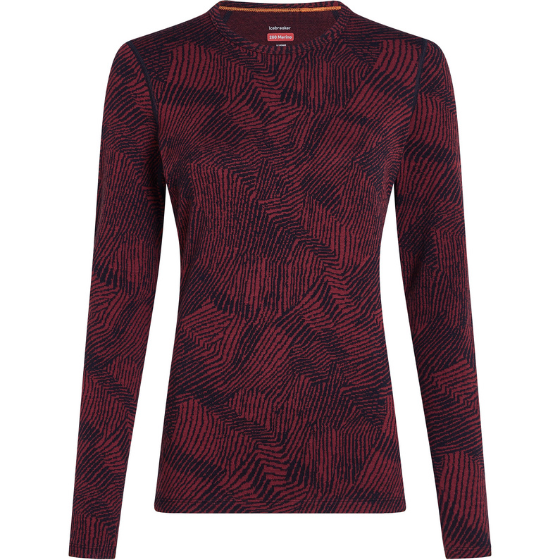 Icebreaker Damen 260 Vertex Crewe Frozen Forms Longsleeve