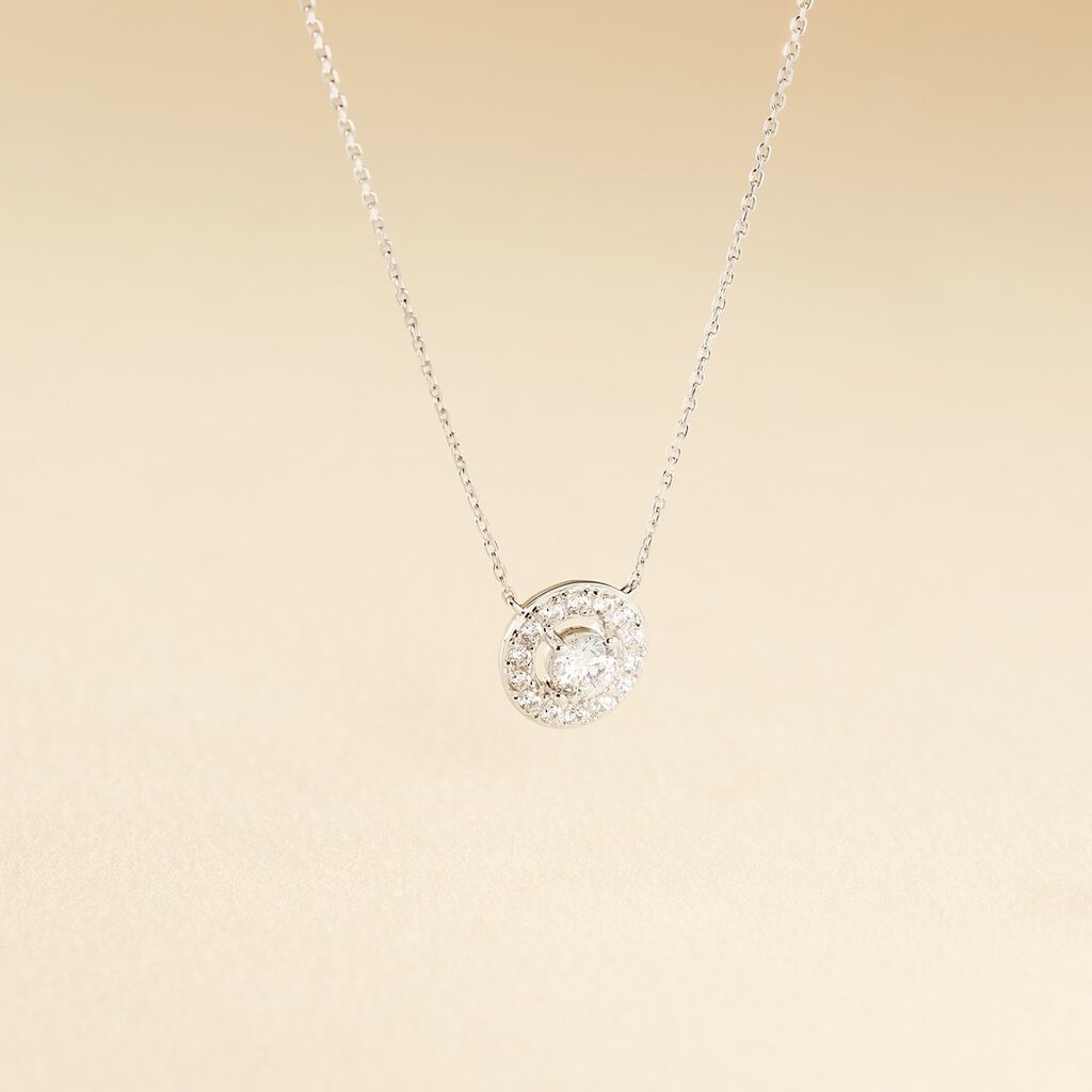 Collier Star Or Blanc Oxyde De Zirconium