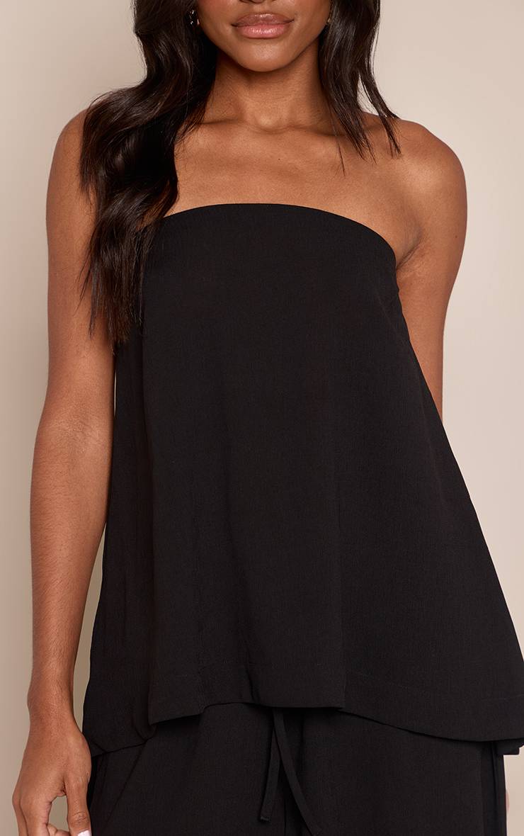 Noir Top Bandeau Long En Gaze Co-ord