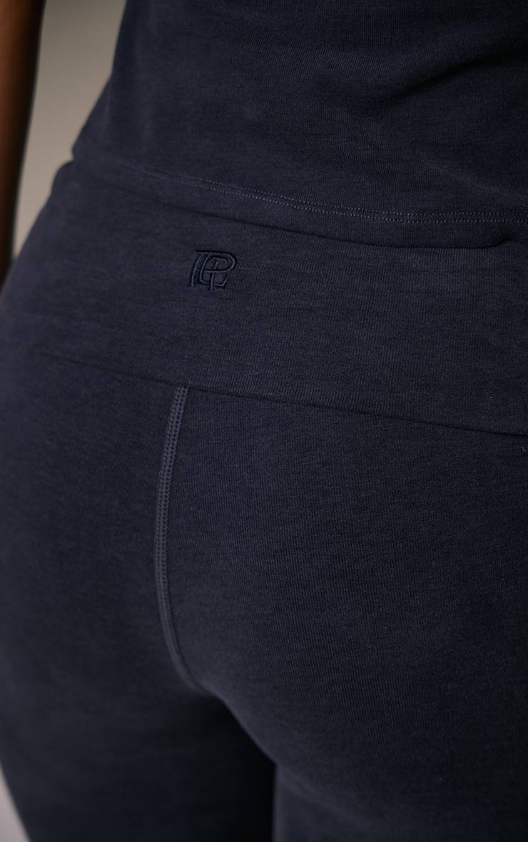 Bleu Marine Pantalon De Yoga En Coton Doux Mélange Prune Profond