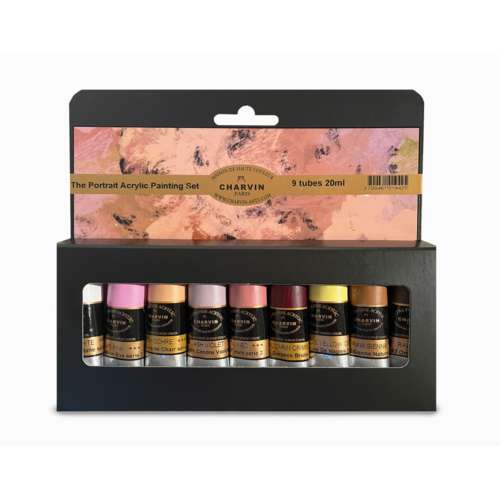 CHARVIN extrafeine Acrylfarbe, 9er-Sets