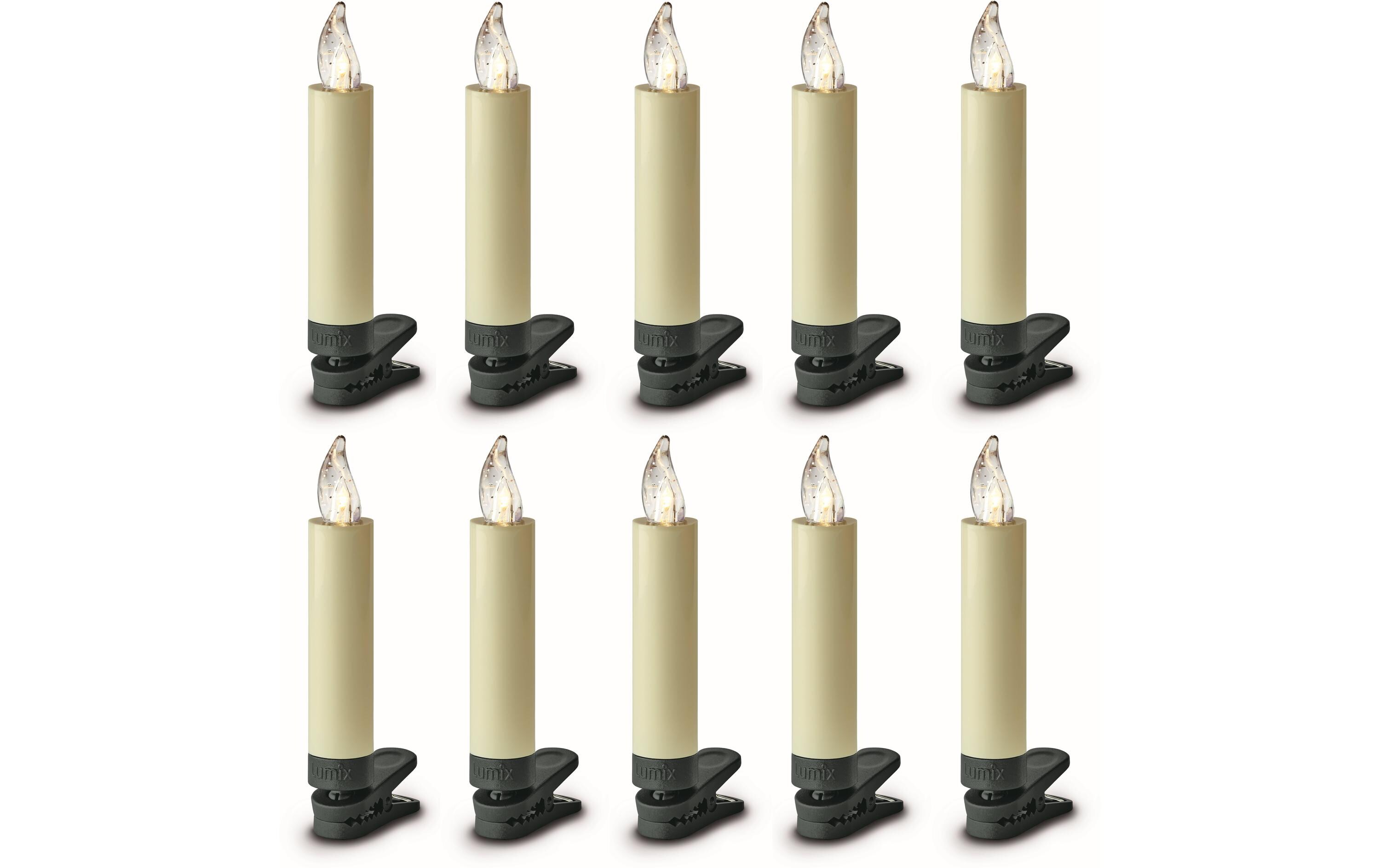 LED Baumkerze Basic Mini, Elfenbein, 10 StückLED Christbaumkerze