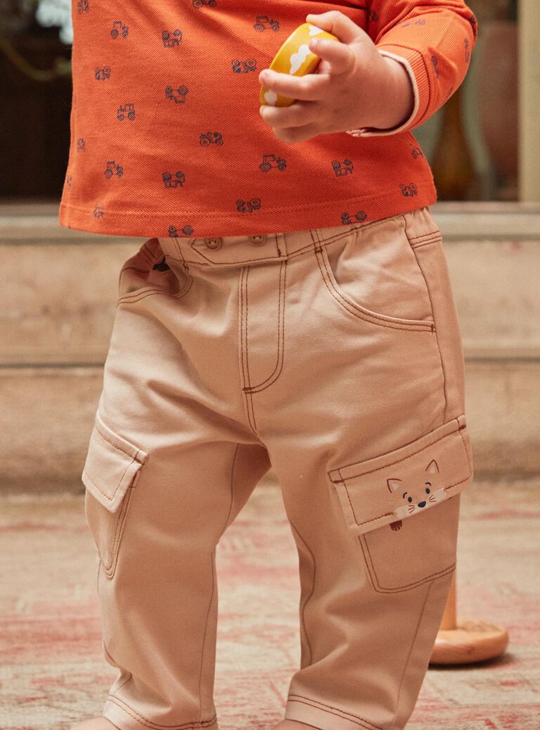 Pantalon cargo beige clair