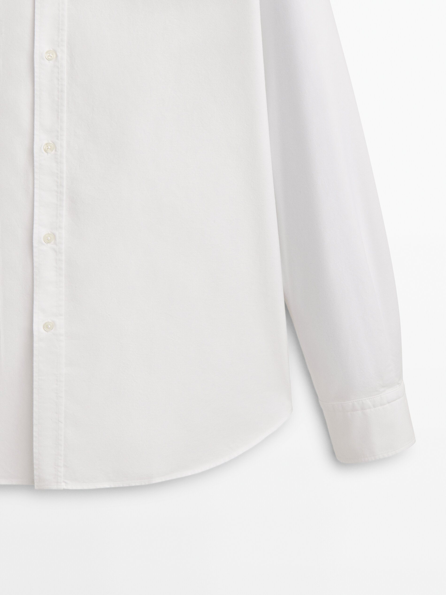 Camisa oxford de algodão slim fit - BRANCA