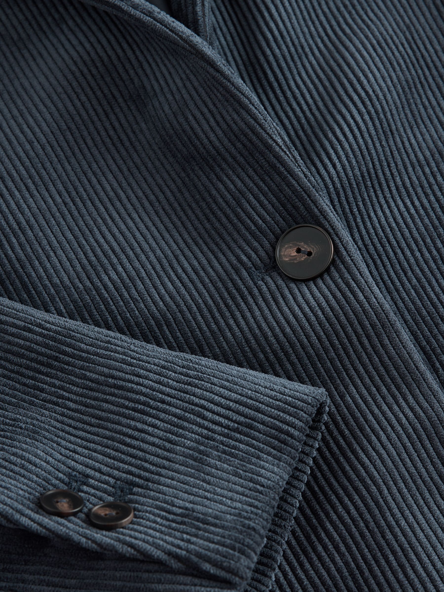 Donkerblauw - Corduroy blazer met enkele rij knopen