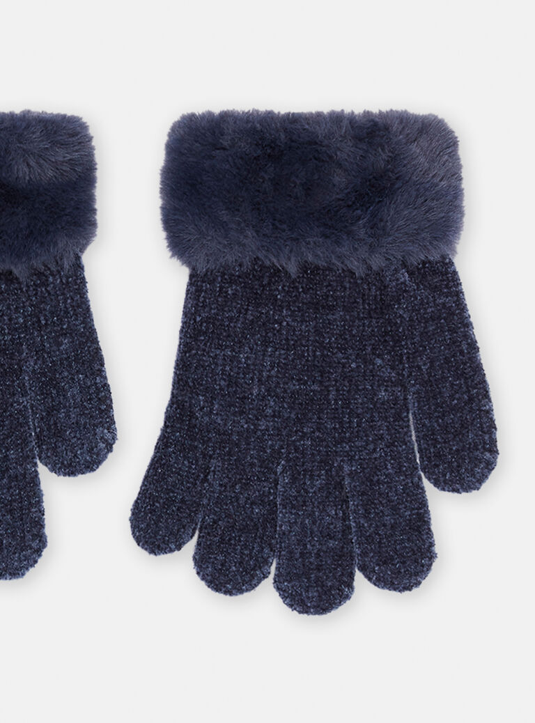 Gants bleu marine pour fille