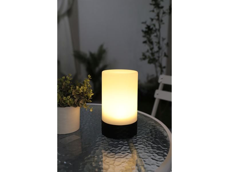 Dameco Tisch Leuchte Rattan LED Solar Tisch Leuchte