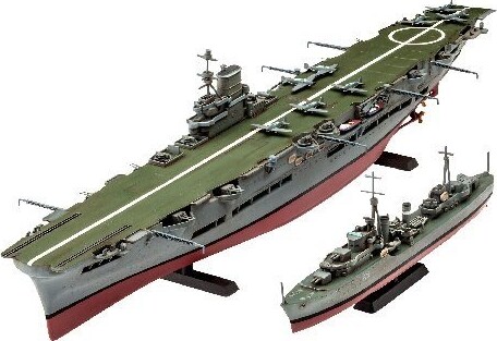 Revell - Hms Ark Royal + Tribal Class Destroyer Skibe Byggesæt - 1:720 - Level 4 - 05149