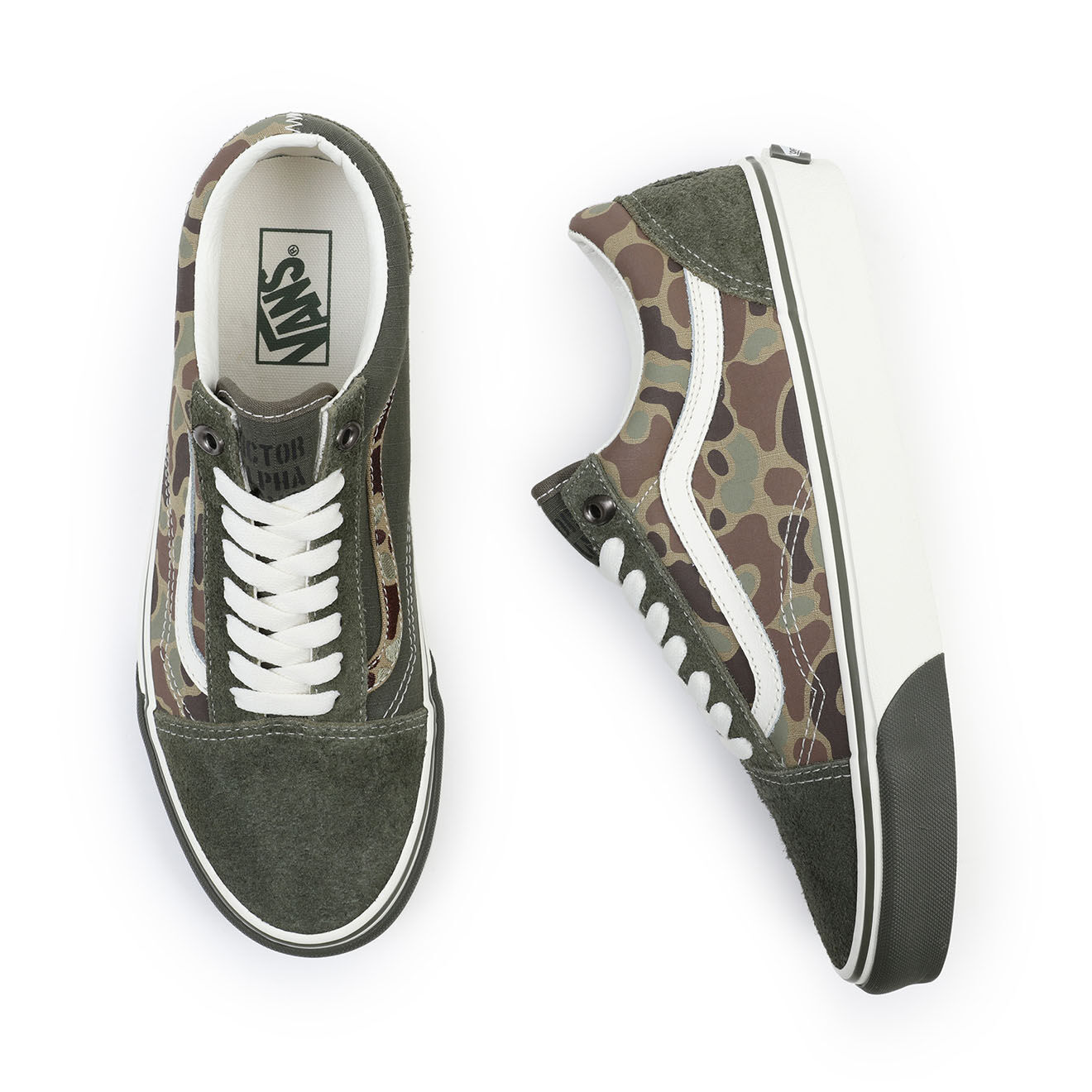 Vans Sneakers en Cuir & Textile Old Skool kaki