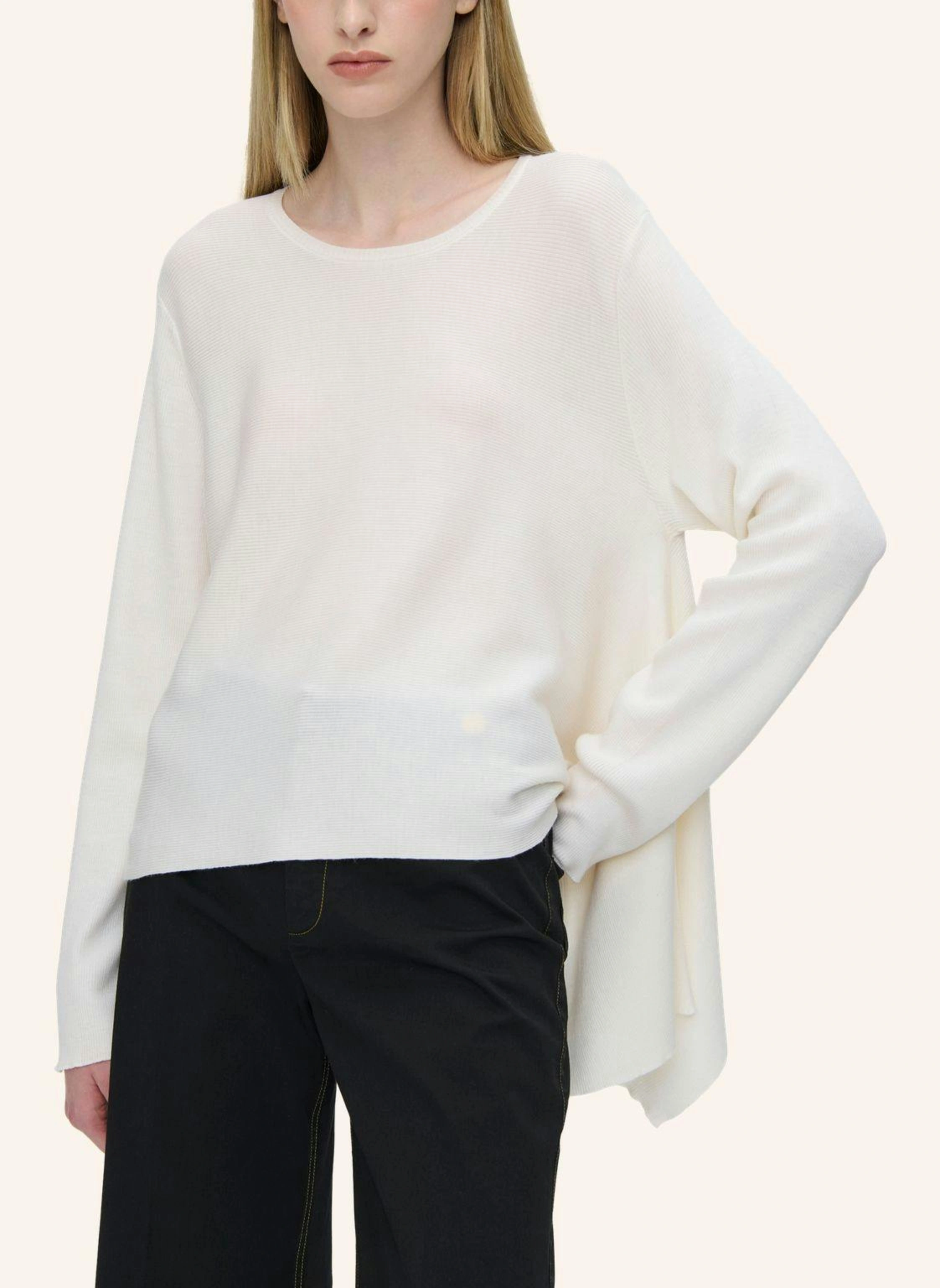 CÂLLAS MILANO HELOISE Asymmetrischer Pullover aus Merinowolle mit Rundhalsausschnitt
