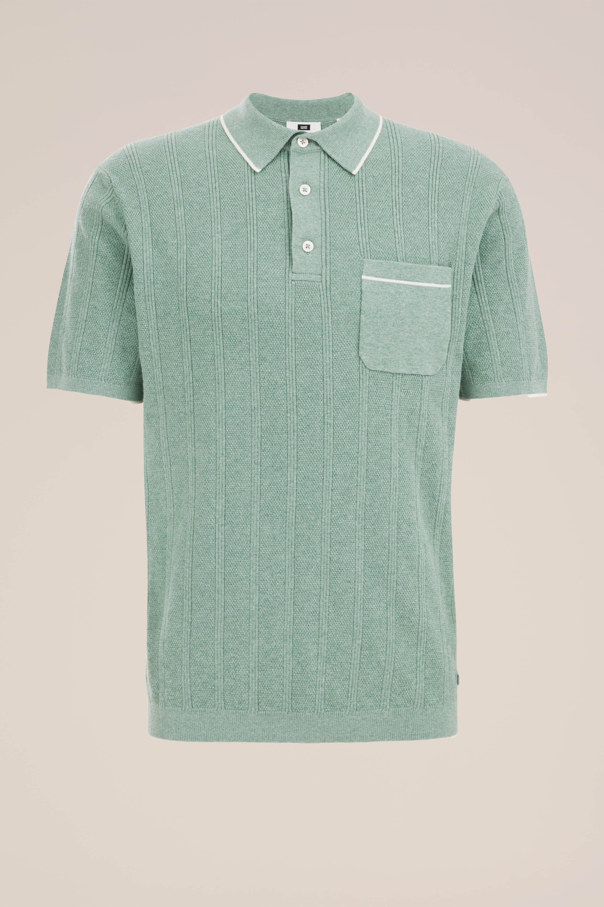 polo met structuur WE Fashion Lichtgroen