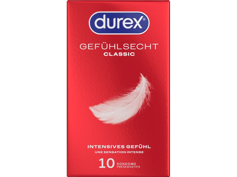 Durex Kondome Gefühlsecht Classic 10 Stück Hauchzarte Präservative