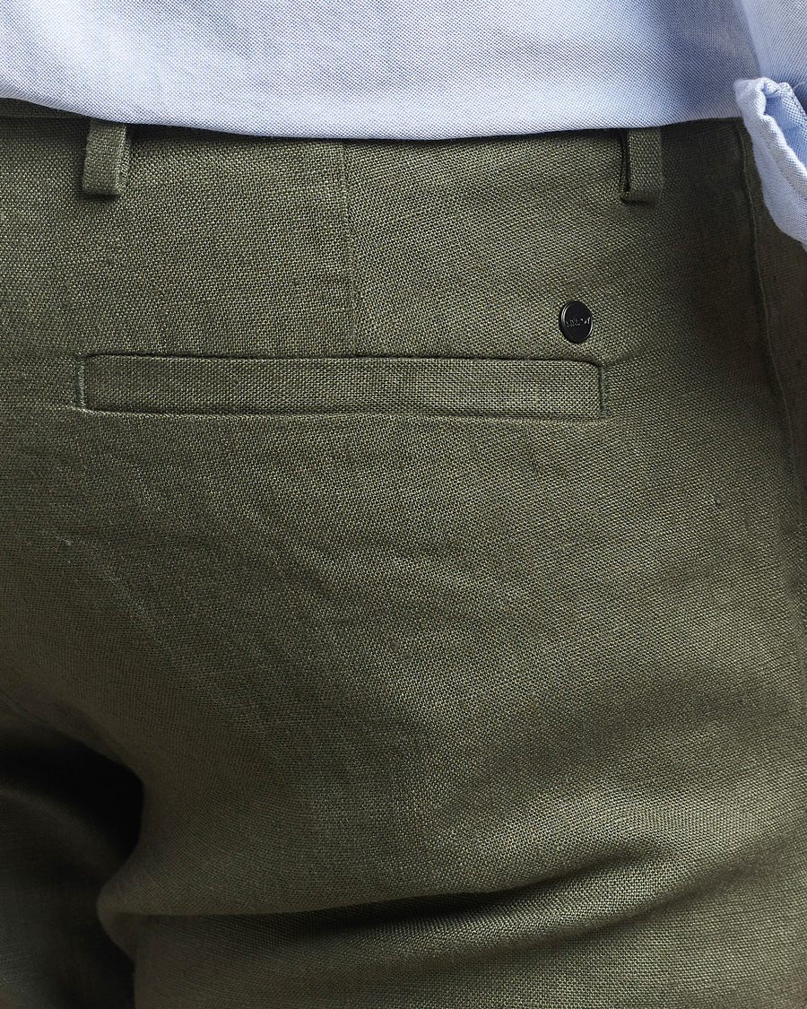 NN07 Theo Linen Trousers Croc Green