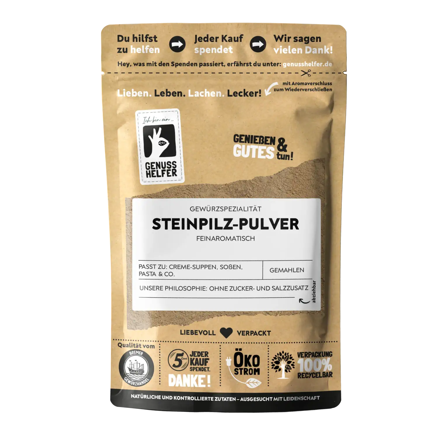 Steinpilzpulver, gemahlen
