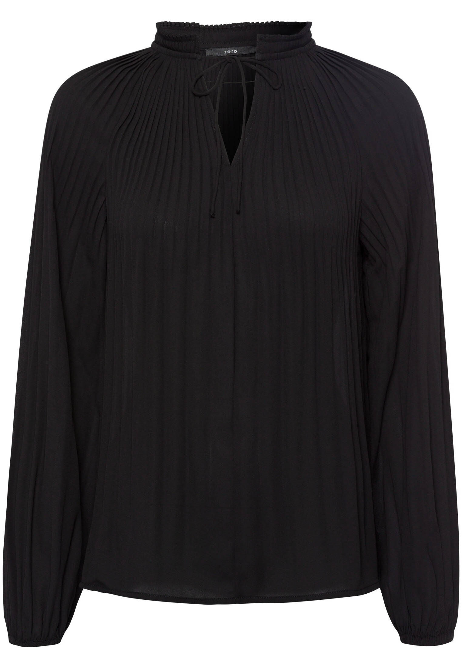 zero| Damen Bluse mit Plisseefalten