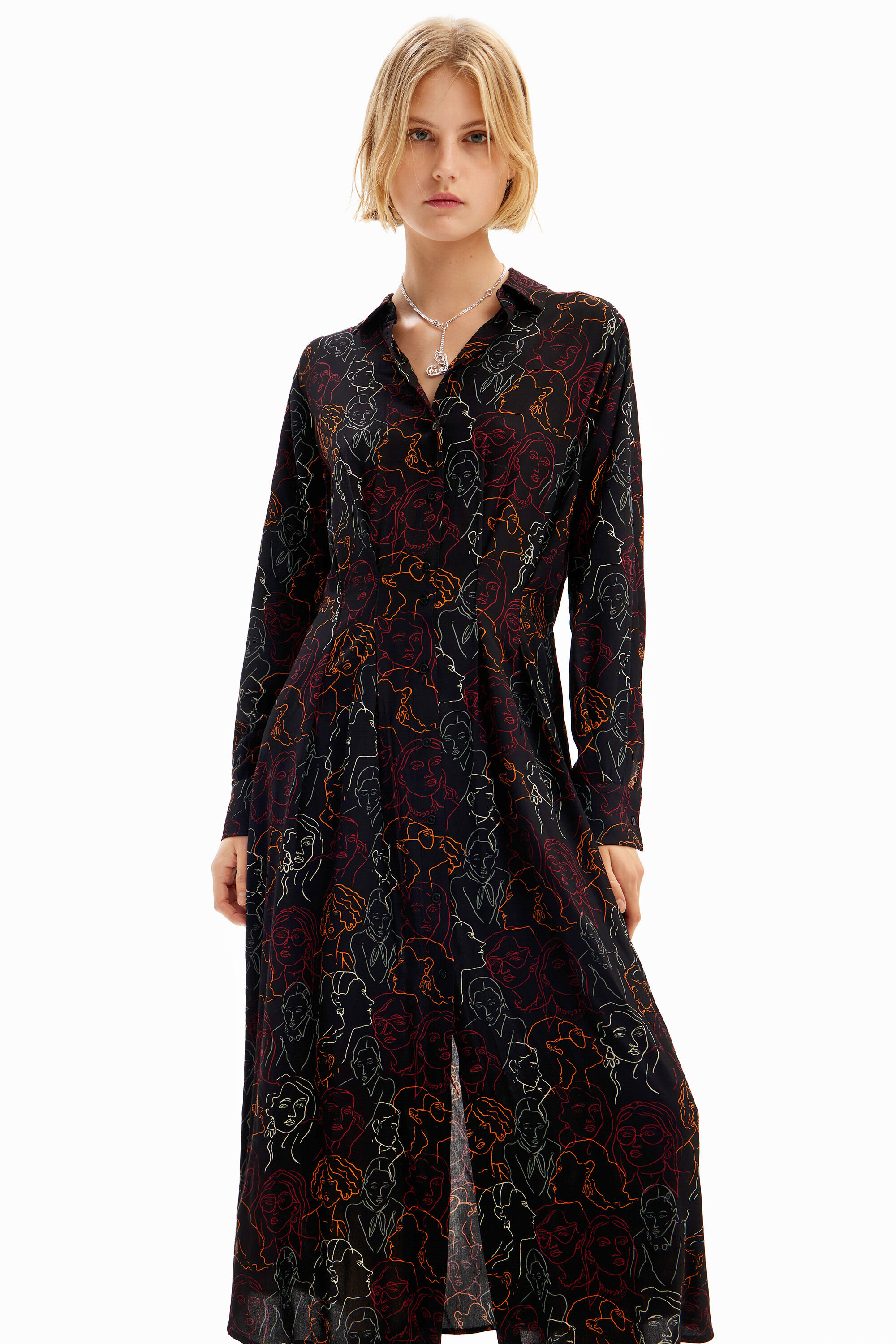 Vestido midi camisero caras