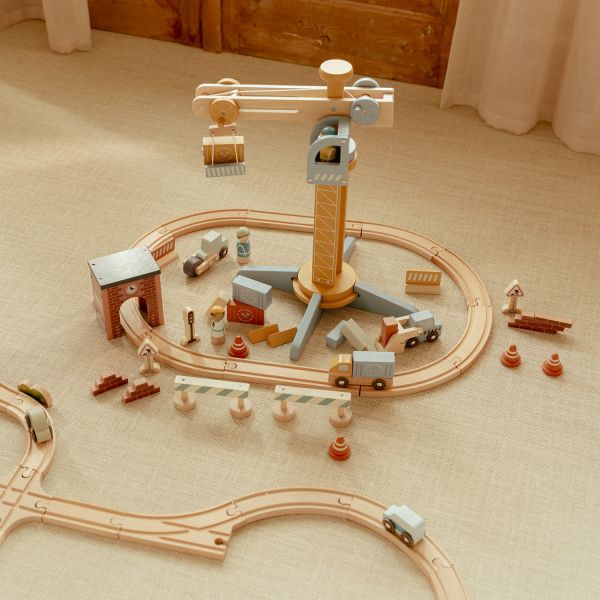 Little Dutch Kraan Set Met Treinbaan
