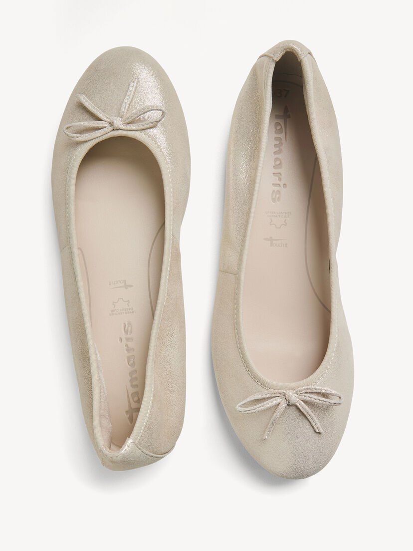 Leren Ballerina - beige