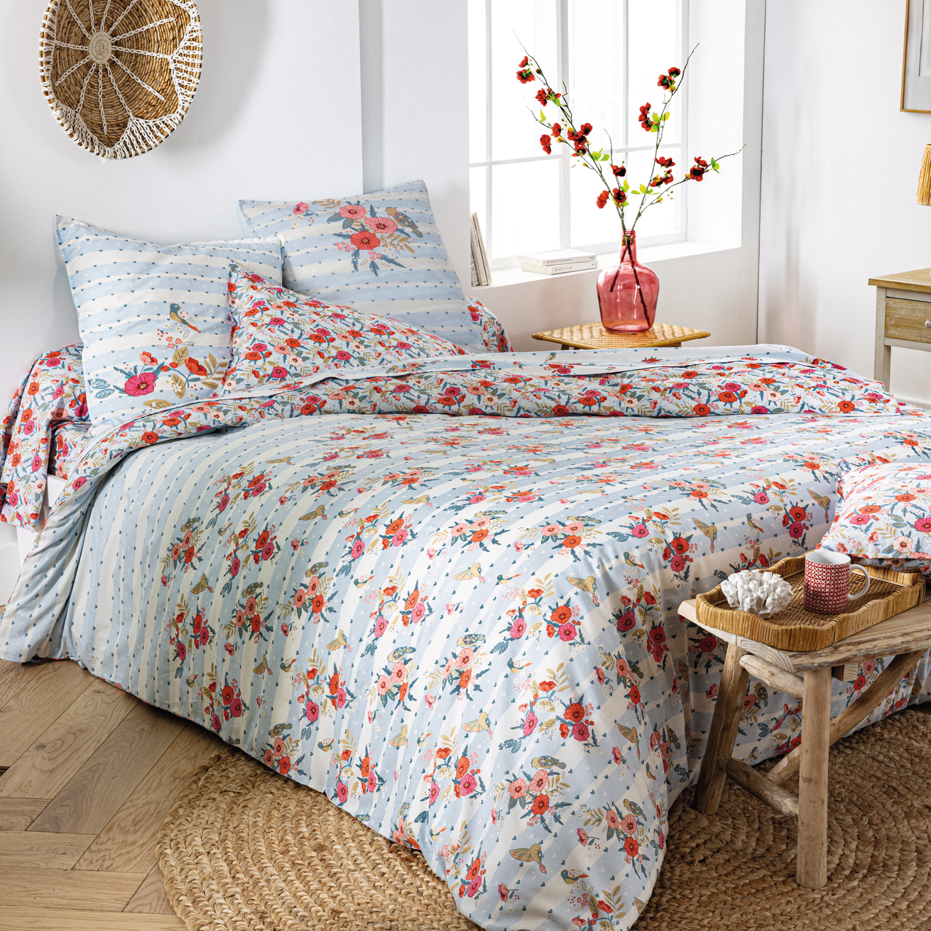 Housse De Couette 2 Personnes Horizons Fleuris