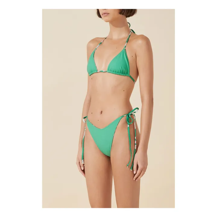 Zulu & Zephyr Haut de Maillot Fleuri Reversible | Vert