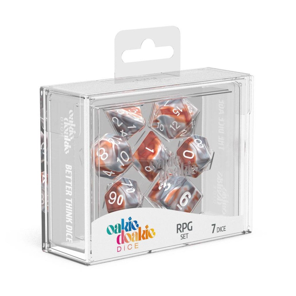 Oakie Doakie Dice dés RPG-Set Gemidice - Silver-Rust (7)