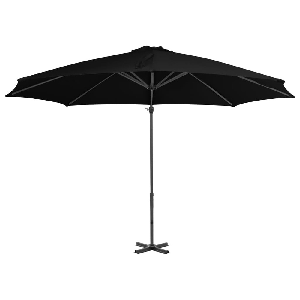 Parasol d'extérieur déporté avec mât en aluminium 300 cm noir