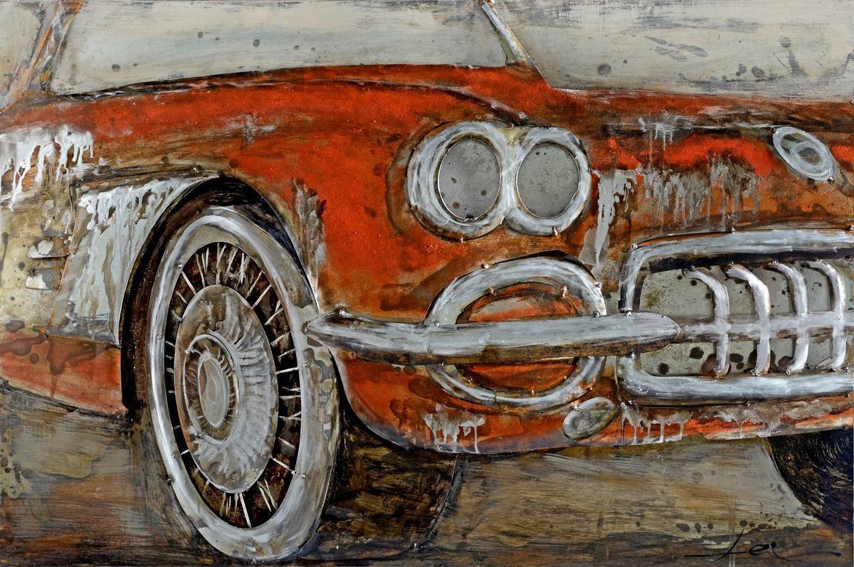 Wandbild USED CAR - Metall - 120x80 cm