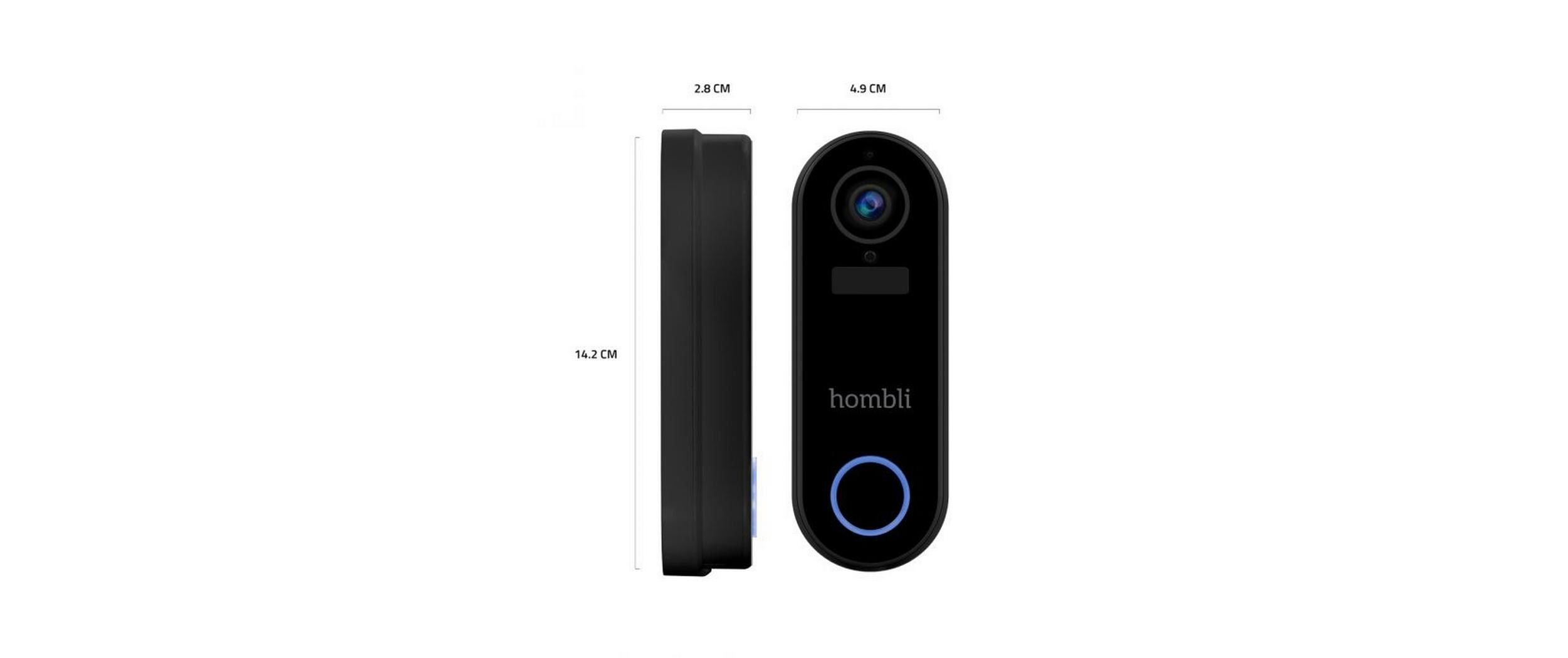 Smart Doorbell Pack, Schwarz<br>Hombli Smart Doorbell 2 und Hombli Chime 2 Türgong