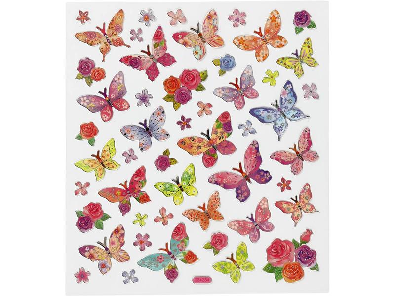 Creativ Company Motivsticker Schmetterlinge 1 Blatt Bunte Aufkleber