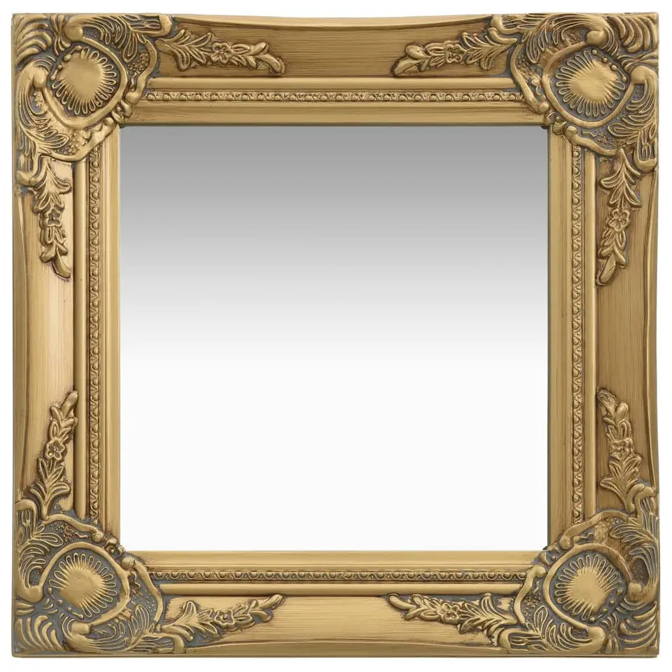 vidaXL - Wandspiegel - Goud - Hout - 40 x 40 cm