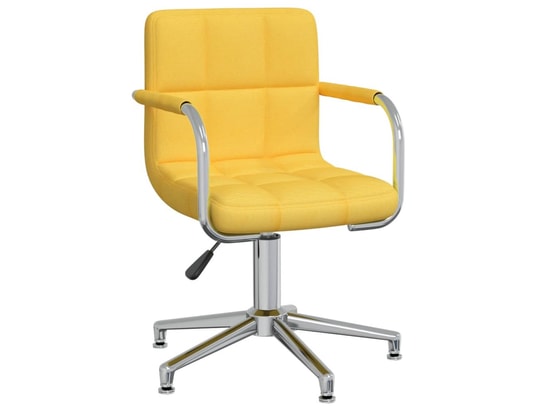VIDAXL - Chaise de bureau Chaise pivotante de bureau jaune moutarde tissu