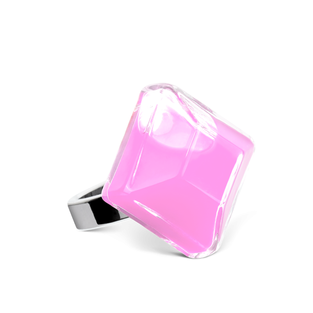 Bague en verre soufflé - Gaia Medium Milk