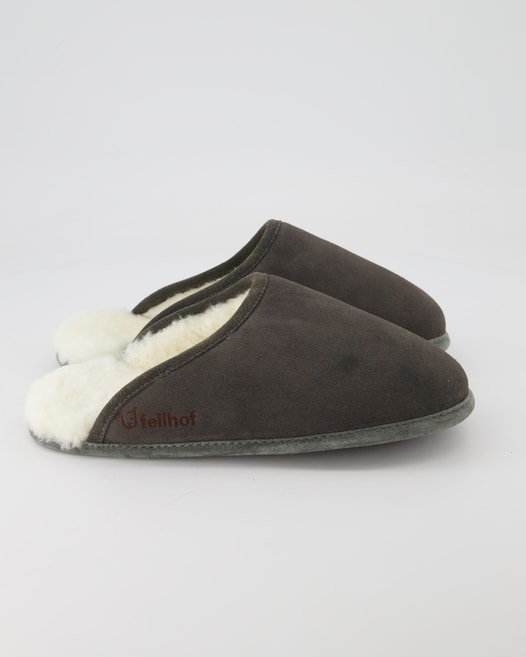 Fellhof Pantoffel Trendy Hausschuhe in Grau
