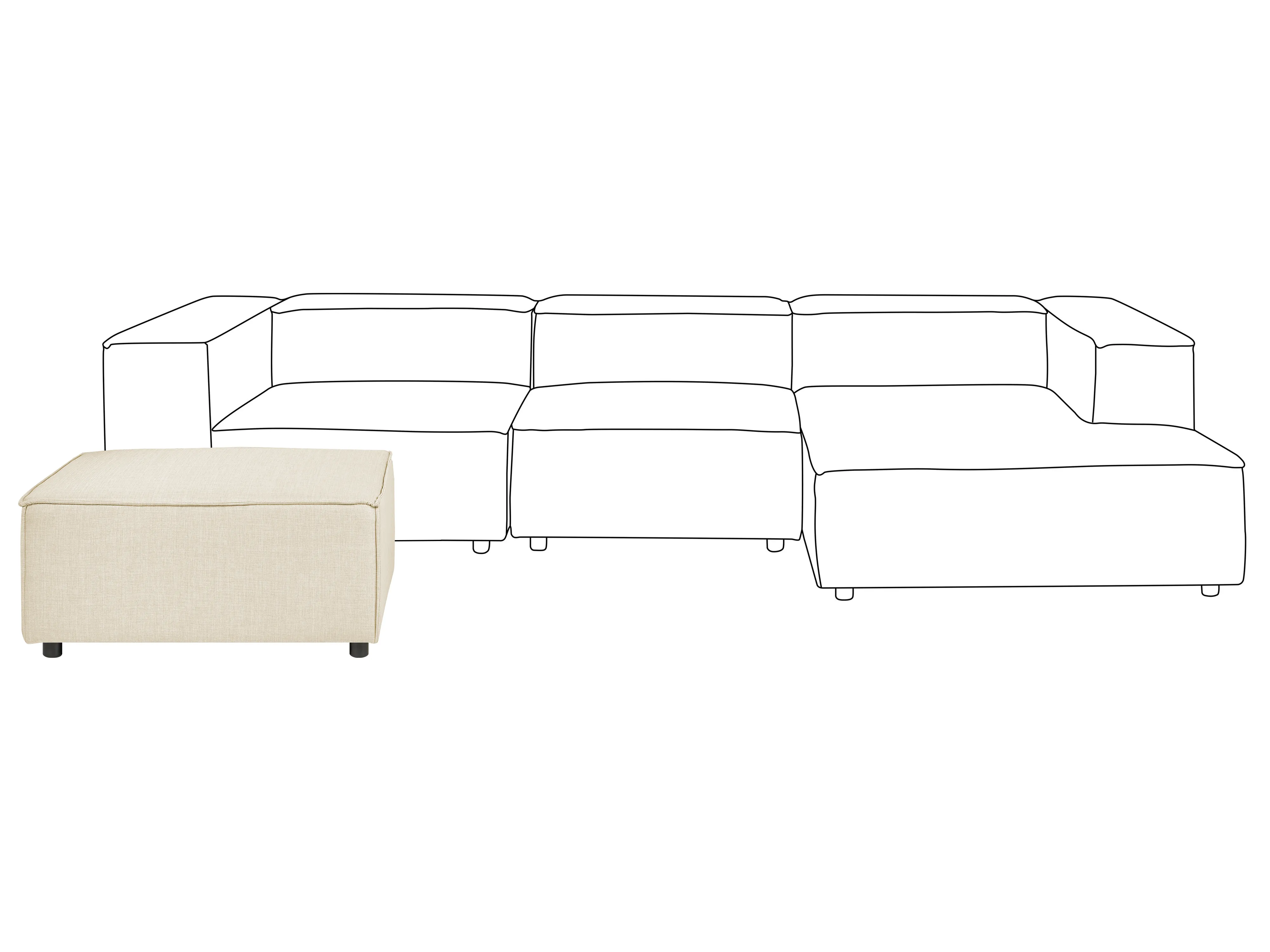 Ottomaan APRICA Kunstlinnen Beige