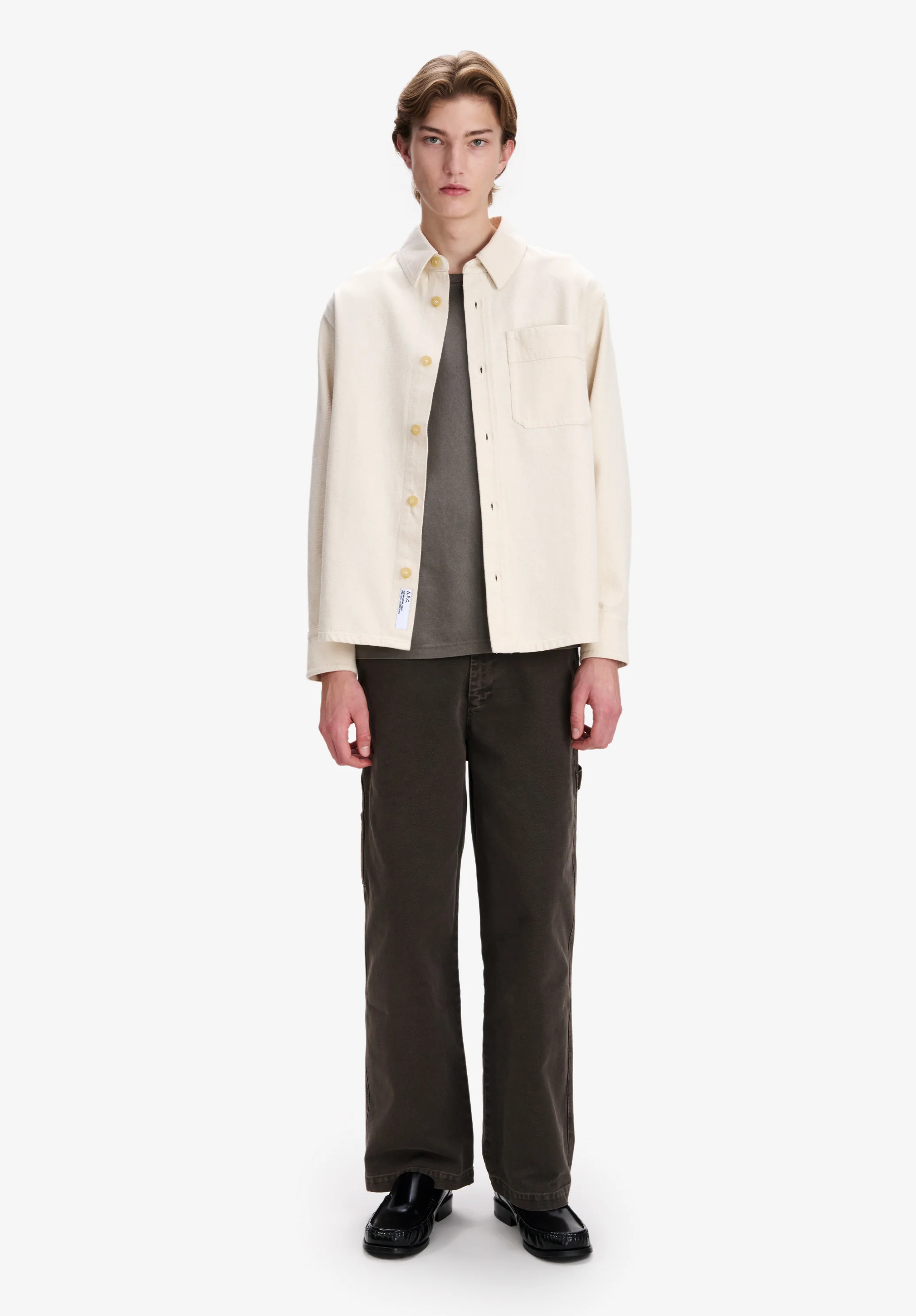 Surchemise ample en denim blanc cassé - Blanc casse
