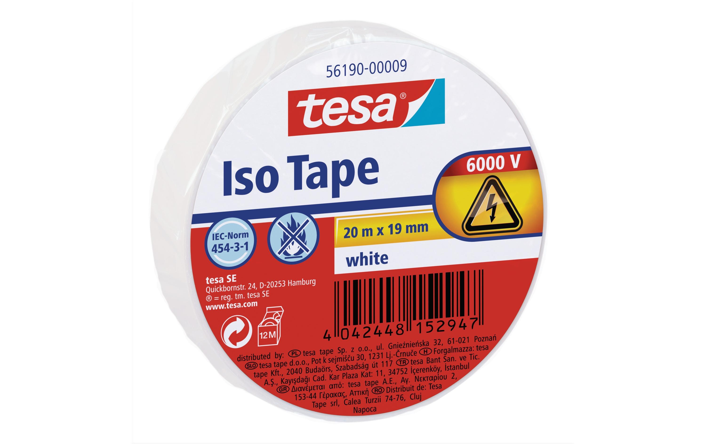 Klebeband Iso Tape 19 mm x 20 m, WeissIsolierband, 19 mm x 20 m, blau