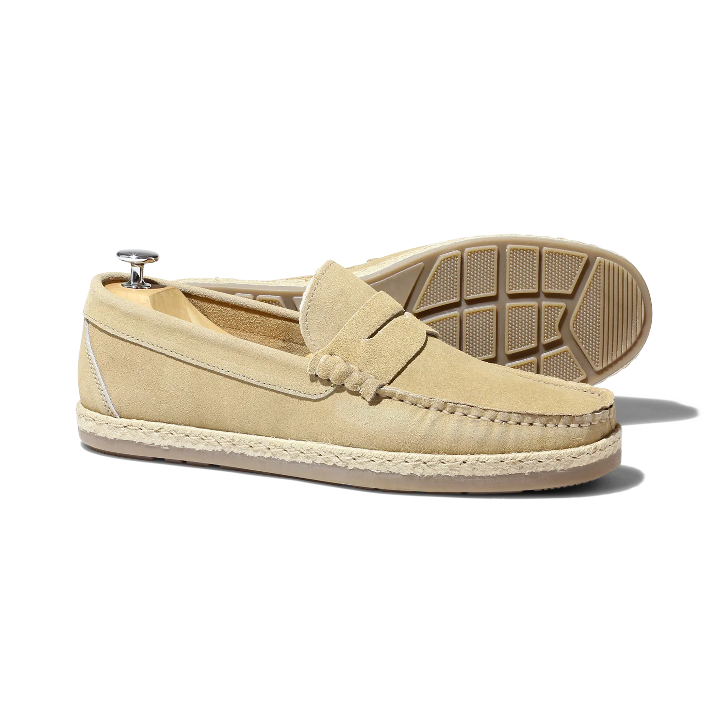 Santi-Espadrille en velours beige