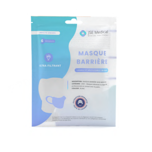 Masque Barrière Réutilisable x6 homologué