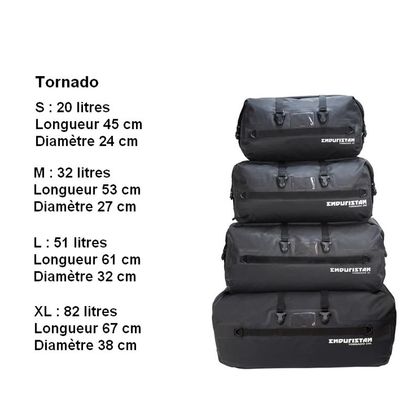 Sacoche de selle Enduristan Tornado XL (82 litres) Universel - Noir