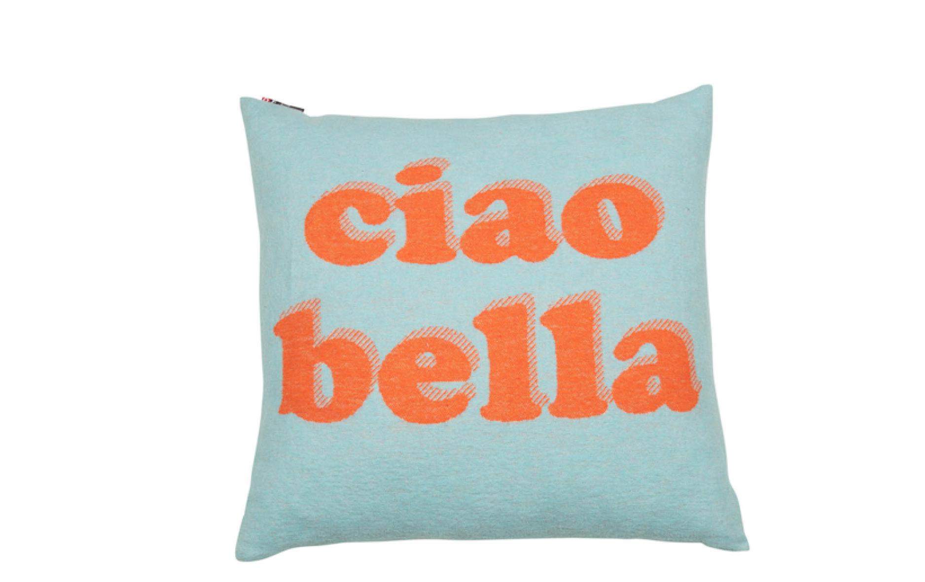 Kissenbezug Silvretta Ciao Bella 50 x 50 cm, Blau/OrangeKissenhülle