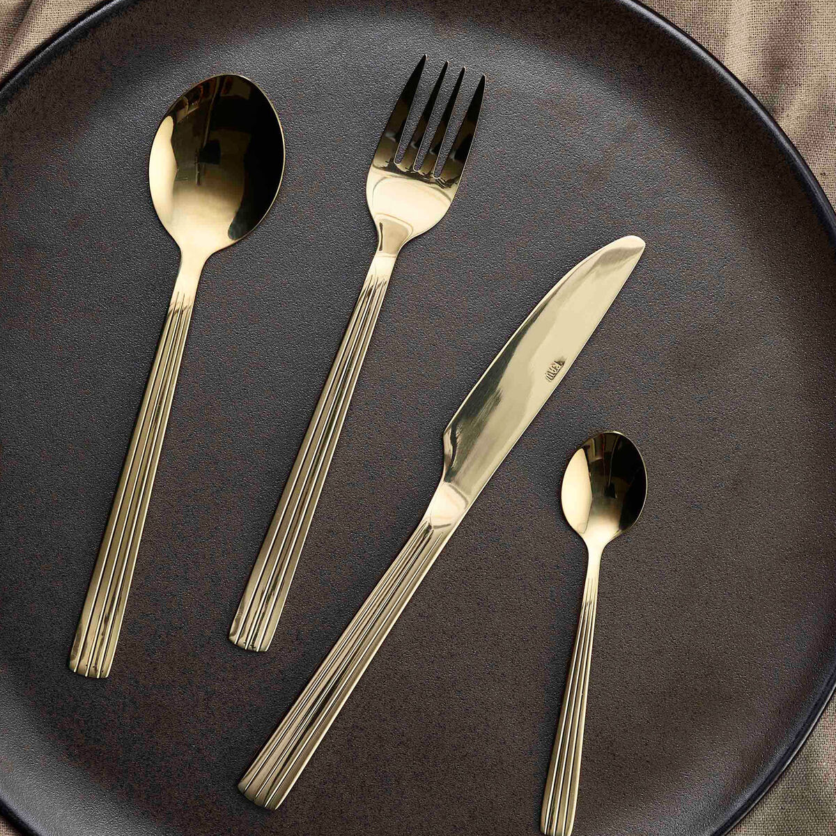 Raw bestikksett 60 stk, champagne-gull