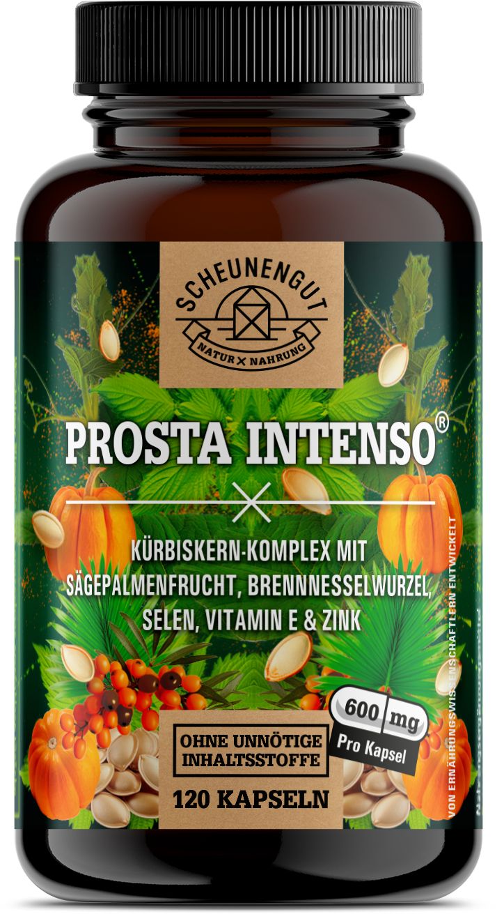 Scheunengut® PROSTA INTENSO | Prostata Kapseln mit Kürbiskern, Sägepalme, Selen uvm.