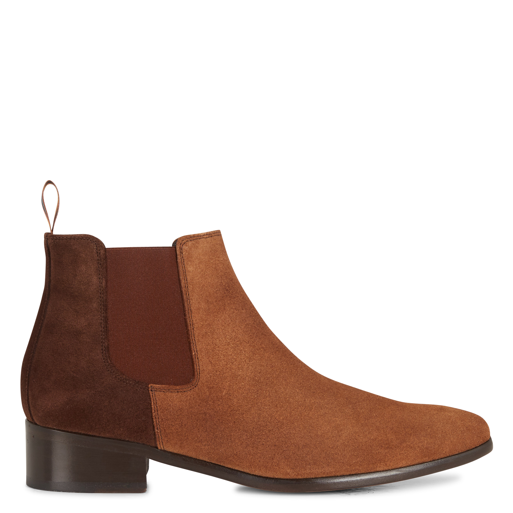Boots en cuir de veau mélangé| Marron