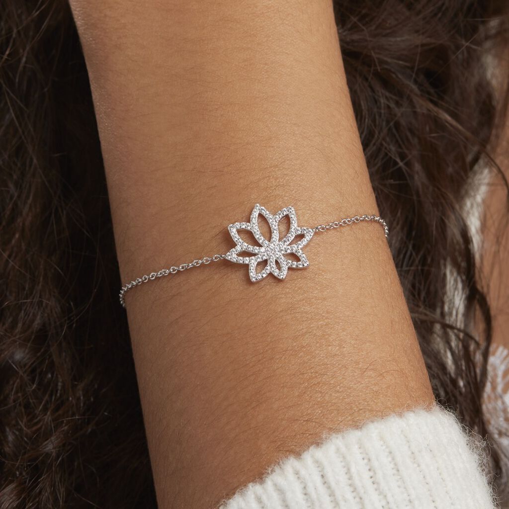 Bracelet Kahena Argent Blanc Oxyde De Zirconium